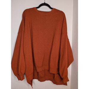 Free People Boxy Pullover in Rust Orange